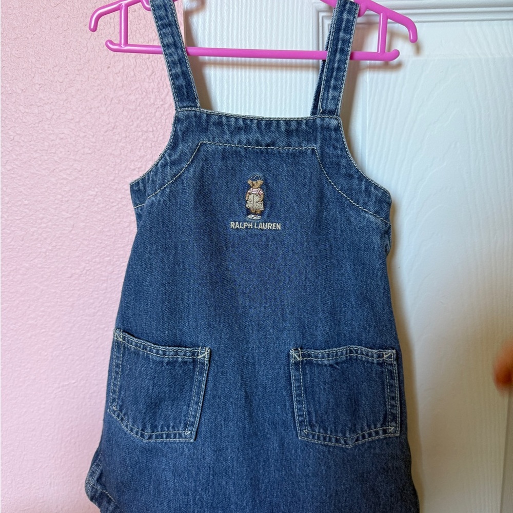 Ralph Lauren Kids Blue Denim Overall Dress